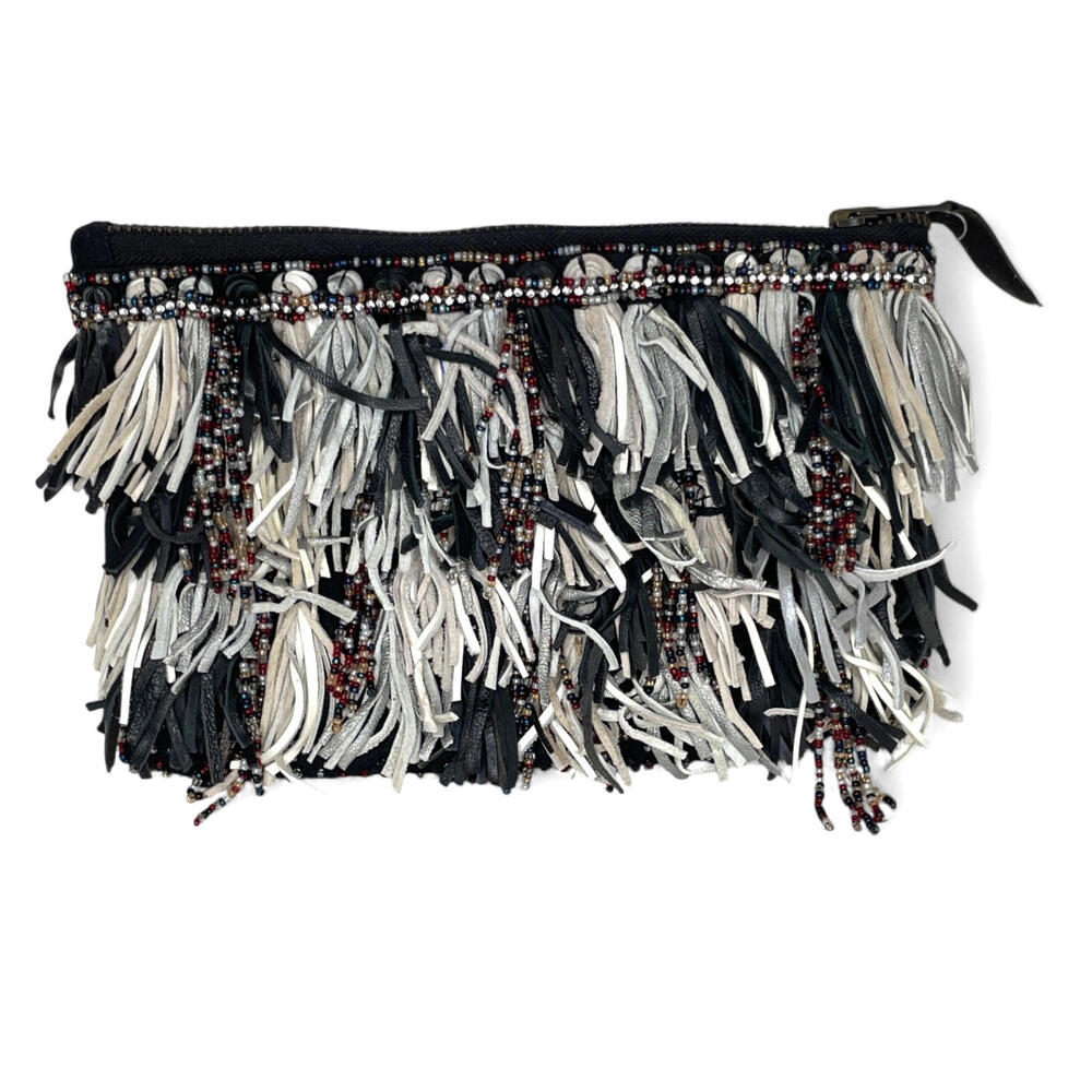 Anthropologie‎ Beaded Fringe Clutch